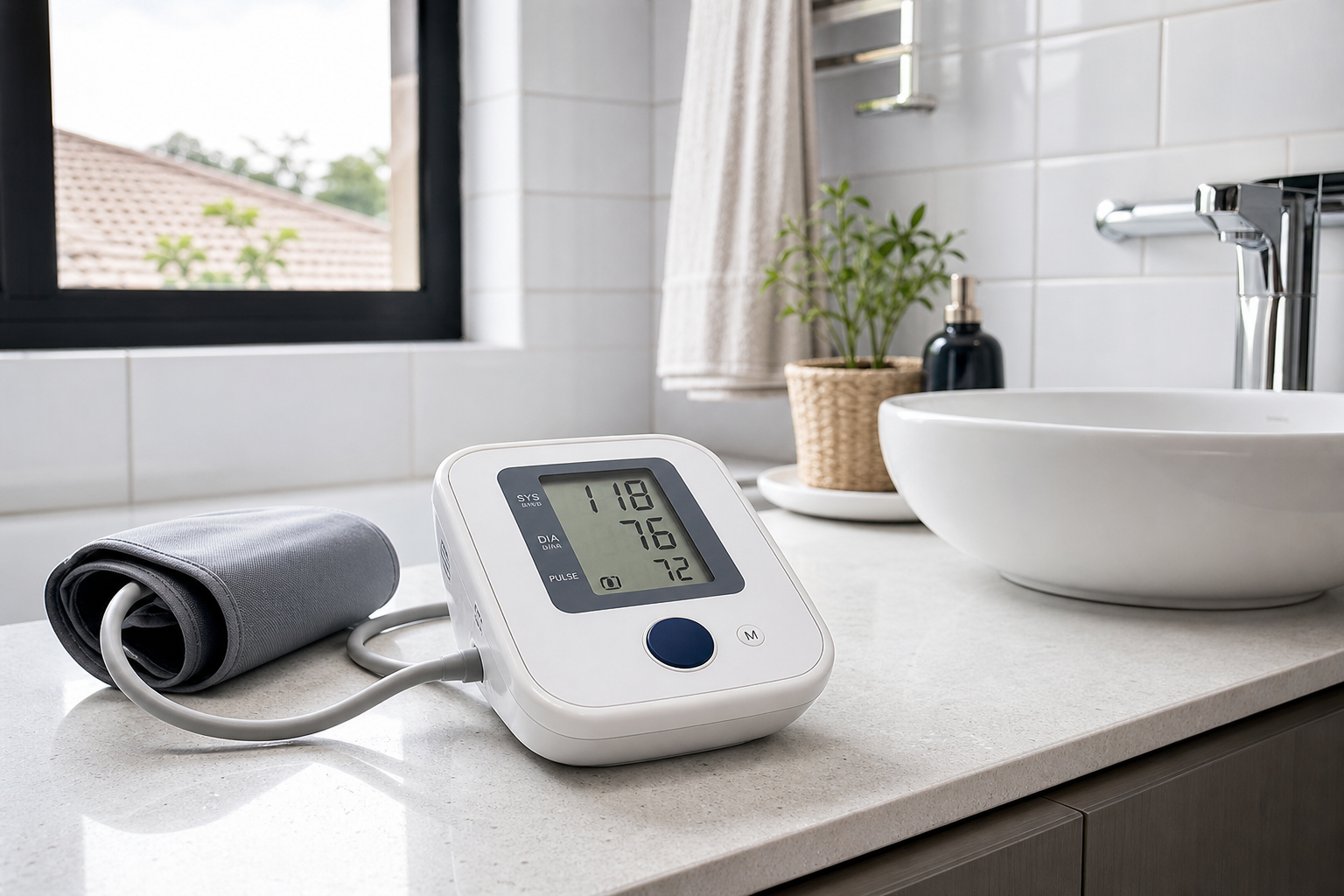 Blood pressure monitor in a South African home setting