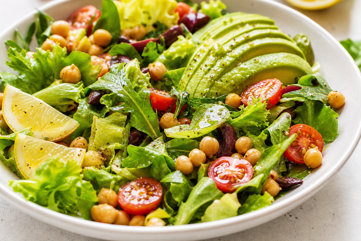 Fresh salad bowl with vegetables
